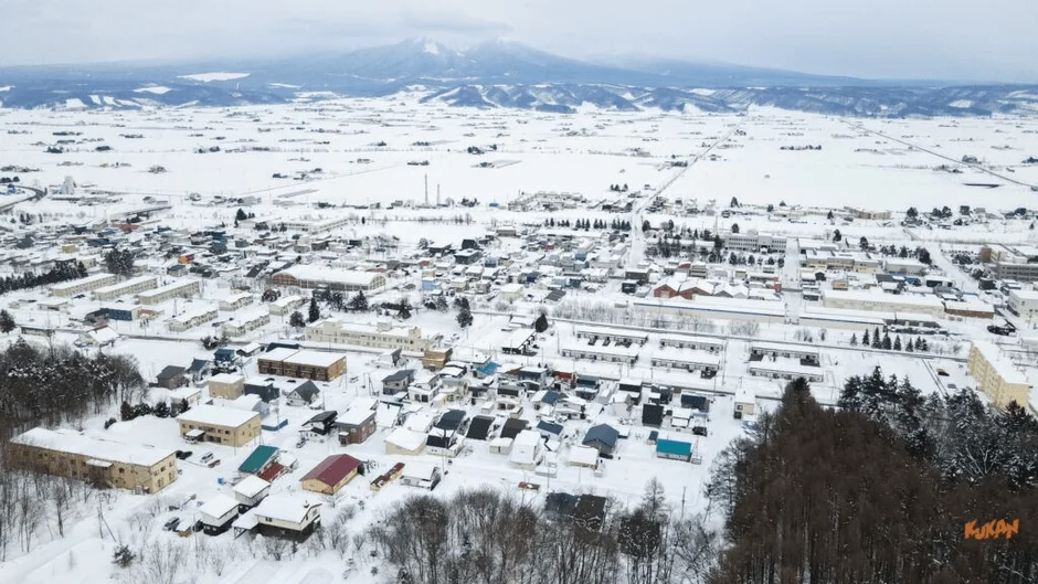 雪に覆われた町並み