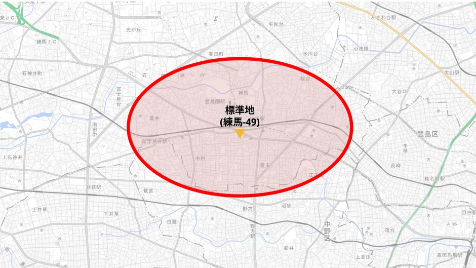 抽出エリア(東京都練馬区豊玉北)