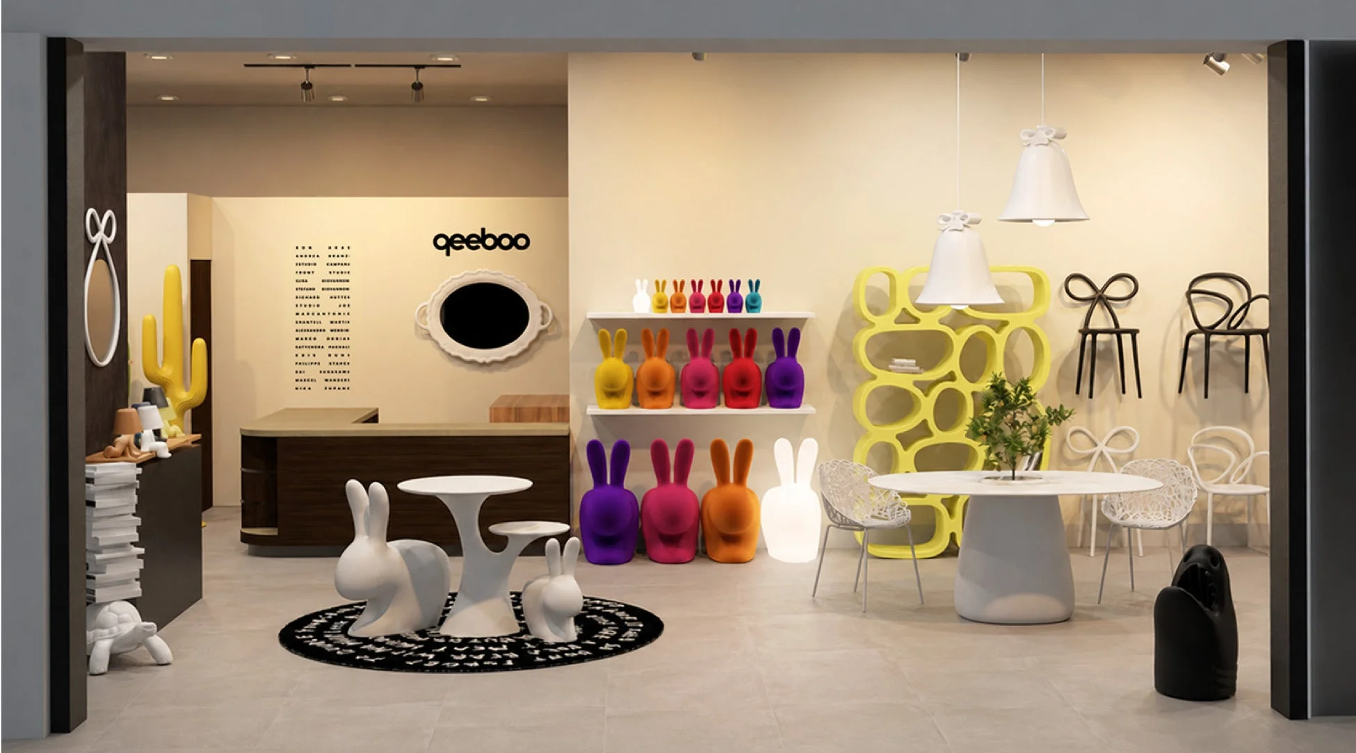 Qeebooのモダンで遊び心あふれる家具ショールーム