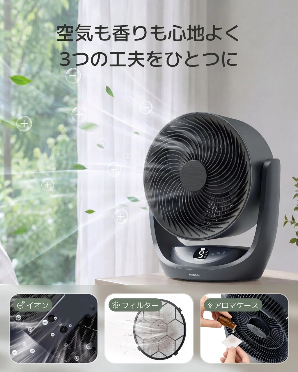 イオン・フィルター・アロマの3in1構造
