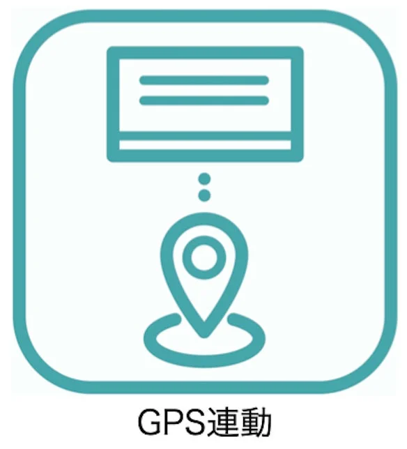 GPSと情報が連携している様子を示すアイコン
