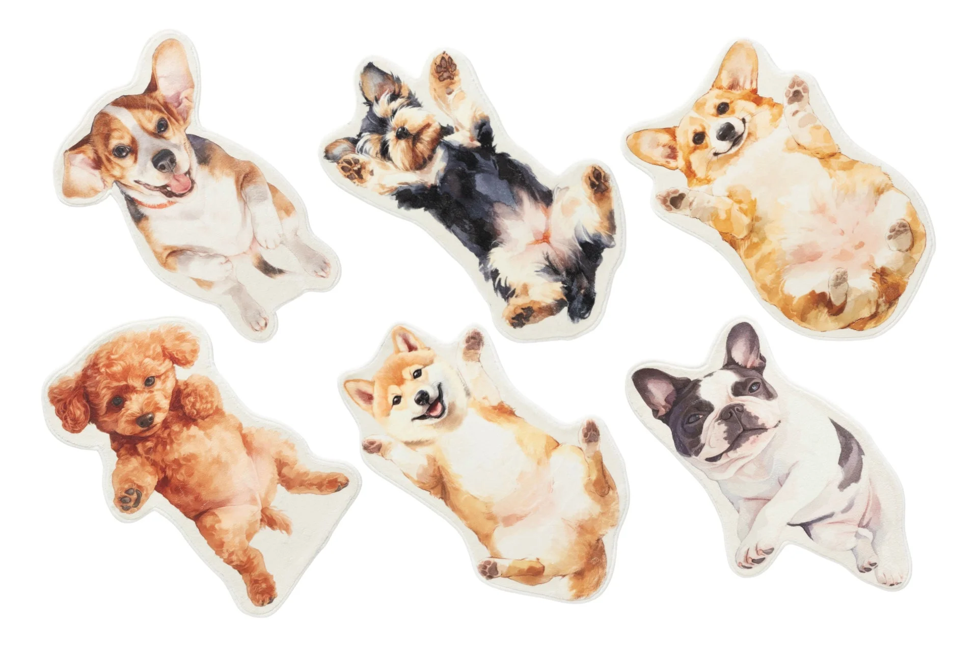 愛らしい犬デザイン起毛マットの新デザイン6種