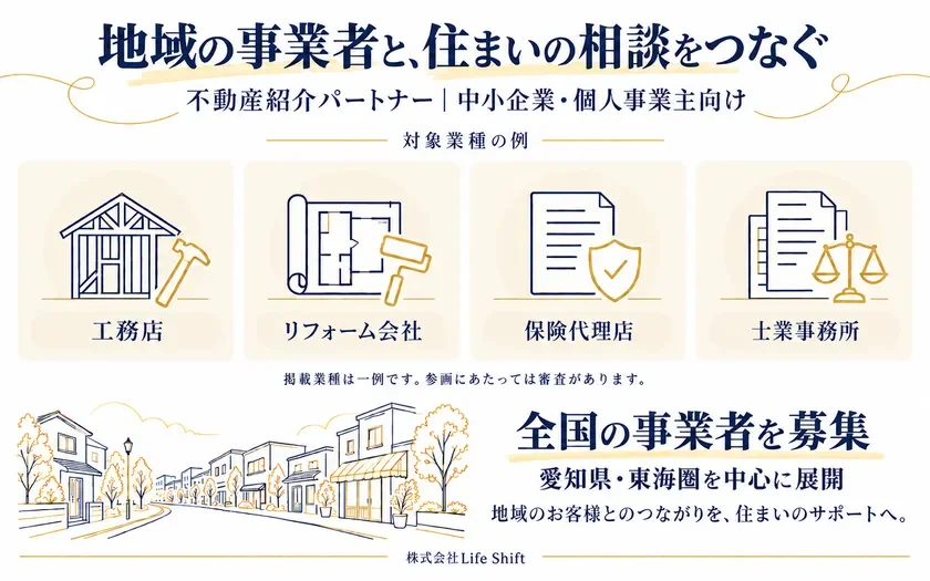地域の事業者と住まいの相談をつなぐイメージ