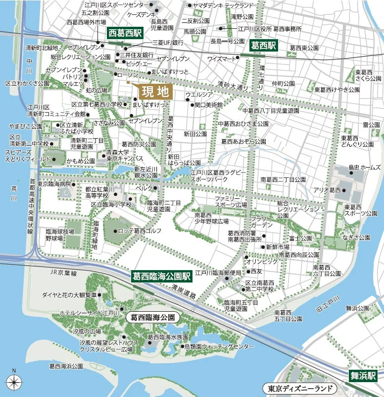 西葛西周辺地図