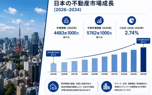 日本の不動産市場、2034年までに5,762億ドル規模へ成長予測！未来の住まい探しと暮らしはどう変わる？