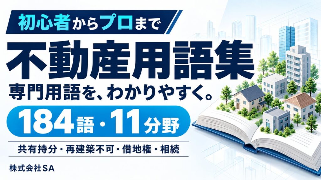 「共有持分」「再建築不可」をもっと身近に。SA、184語をやさしく解説する「不動産用語集」を新たに公開