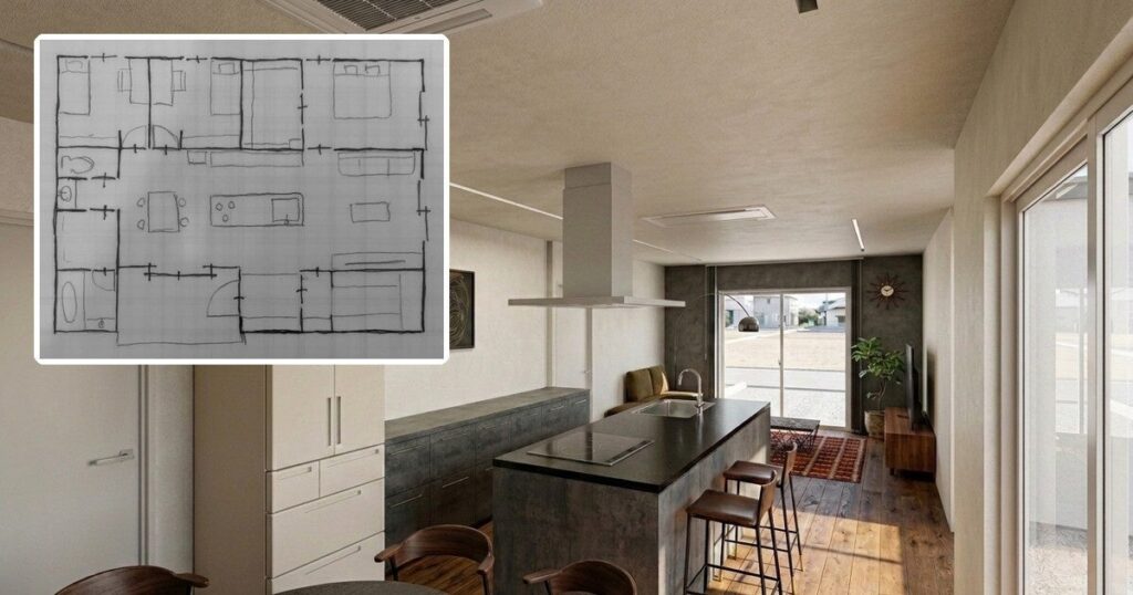 手描きの間取り図だけで、リアルな内観CGを生成 ― Make House、住宅特化のパース生成AI『AI real CG』に新機能搭載