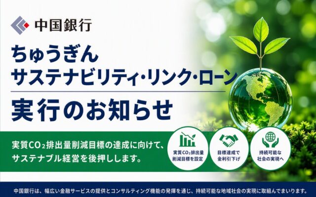 【持続可能な地域社会の実現へ】ちゅうぎんサステナビリティ・リンク・ローンの実行（赤穂共栄住宅株式会社）