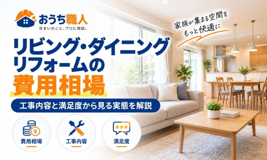 リビング・ダイニングリフォームの費用相場｜工事内容と満足度から見る実態を解説