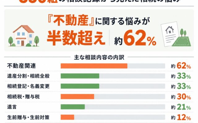 相続相談参加者356組を分析 「不動産」に関する悩みが半数超