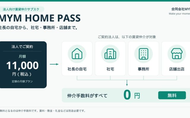 月額11,000円（税込）で物件借り放題！