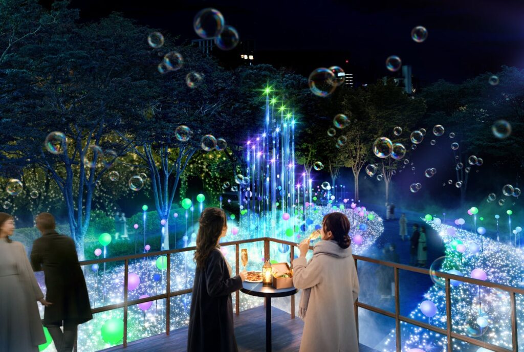 シャンパンを片手にしゃぼん玉イルミネーションを楽しめる特別なラウンジが初登場「MIDTOWN CHRISTMAS 2026」