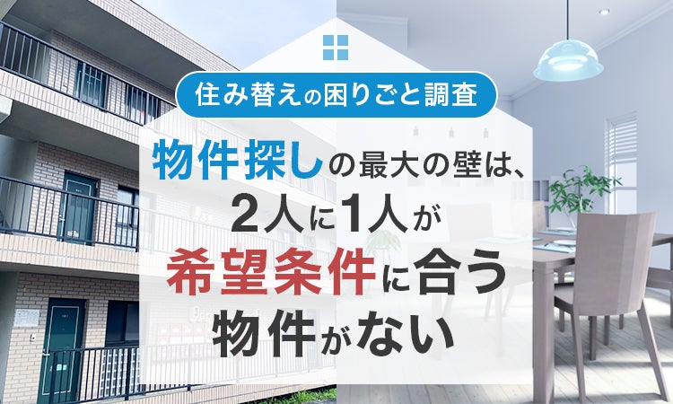 東海の賃貸住み替え経験者62名に聞いた本音　物件探しの困りごと、半数が「条件に合う物件がない」