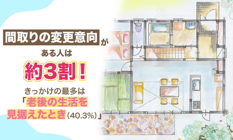 間取りの変更意向がある人は約3割！きっかけの最多は「老後の生活を見据えたとき（40.3%）」